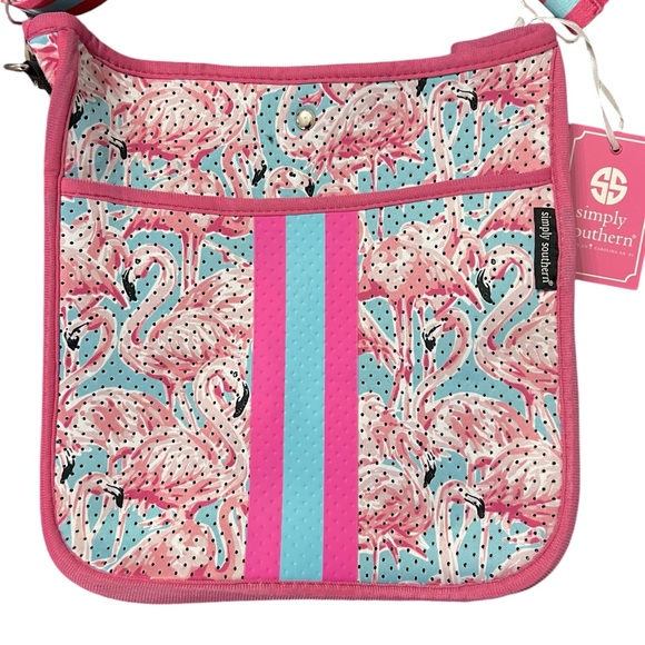 NWT Simply Southern Flamingo neoprene crossbody bag - Picture 2 of 7